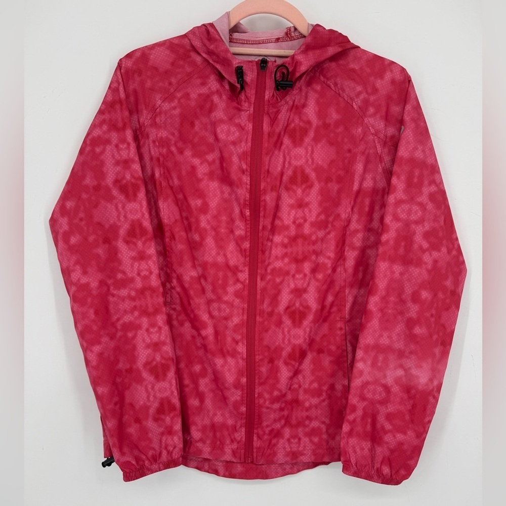 ASICS Women's Packable Jacket Lightweight Pink Barbiecore Athleisure Size Medium